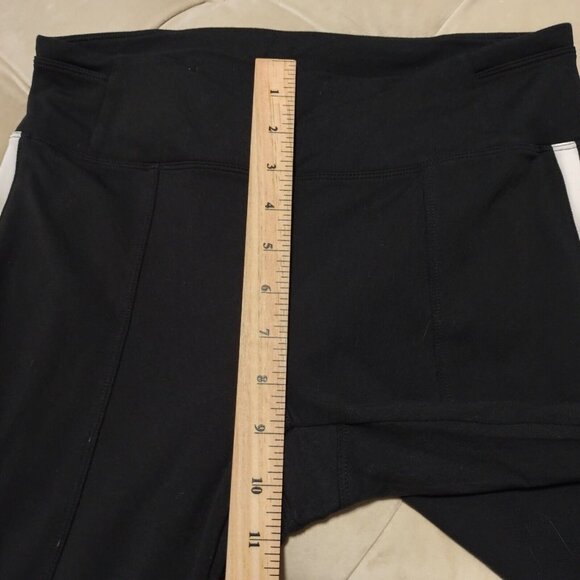 Athleta Sz M Metro Ankle Legging Athletic Retro Side Stripe Back Media ZipPocket - Picture 10 of 13